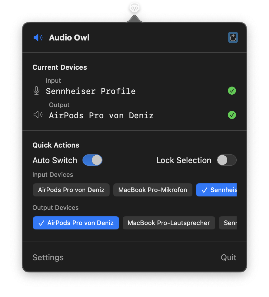 Audio Owl Main Interface